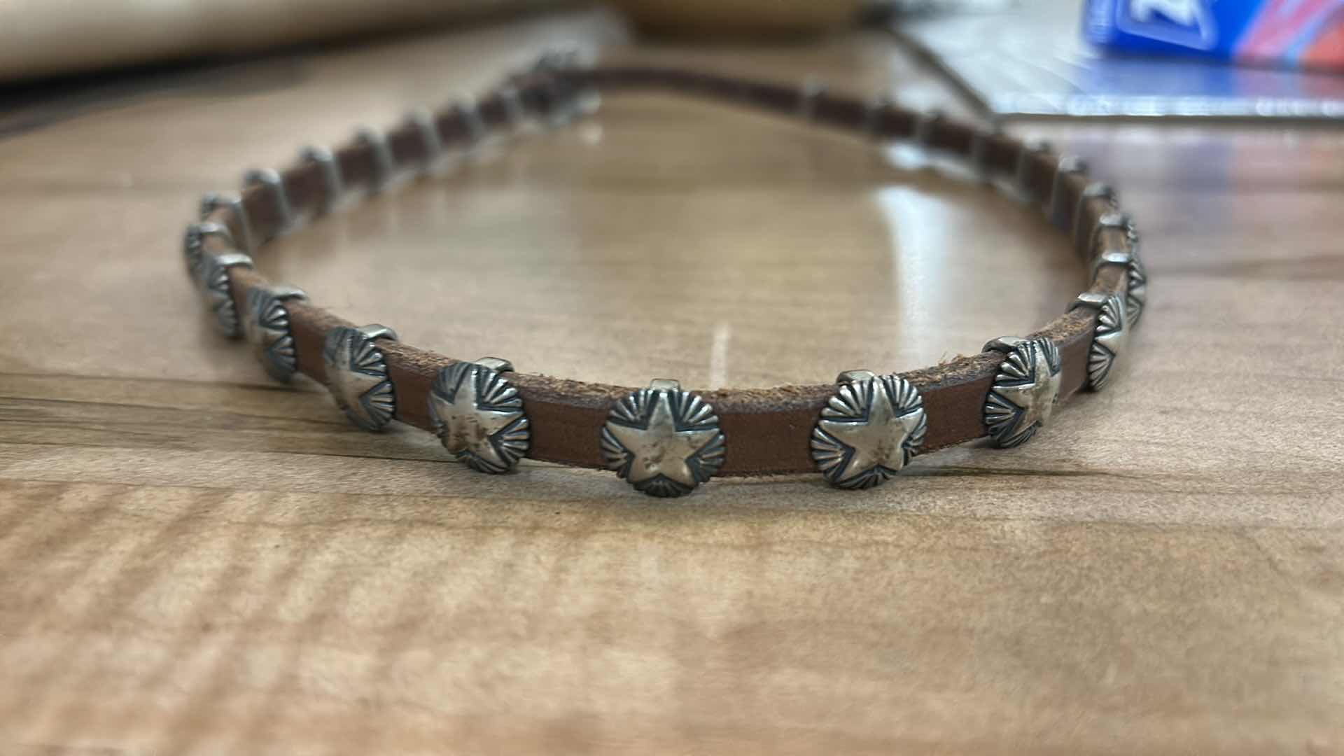 Photo 1 of MENS LEATHER & .925 STERLING SILVER COWBOY HATBAND 25.5”