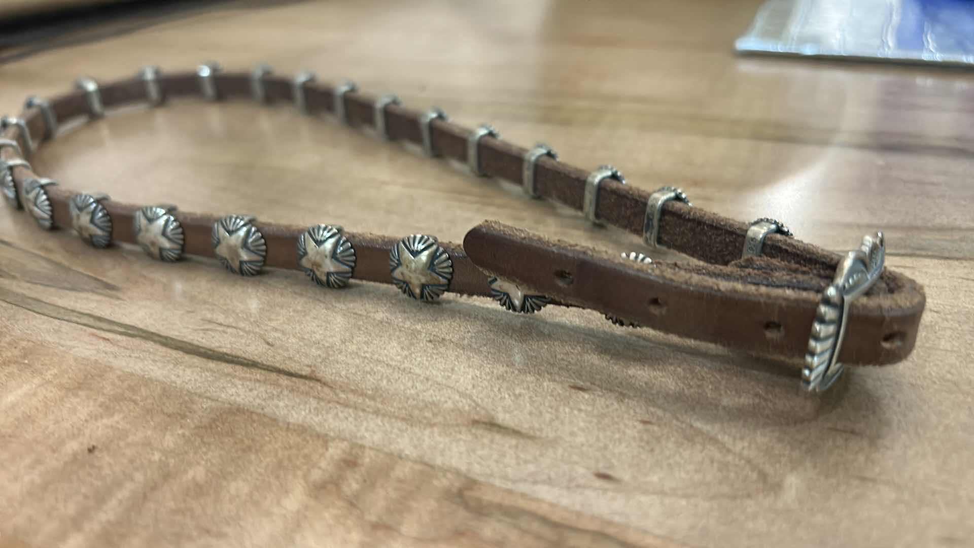 Photo 1 of MENS LEATHER & .925 STERLING SILVER COWBOY HATBAND 25.5”