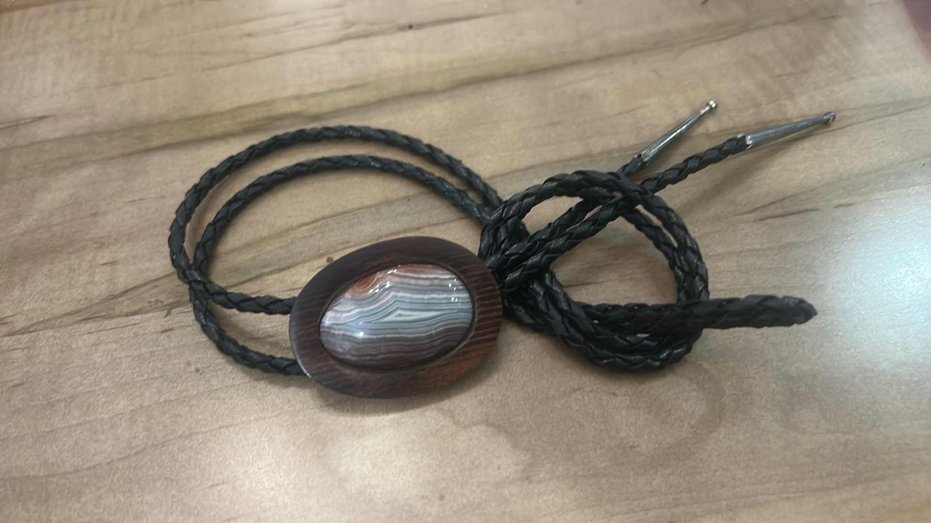 Photo 1 of MONTANA SILVERSMITHS NO TWO THE SAME AGATE BOLO TIE.