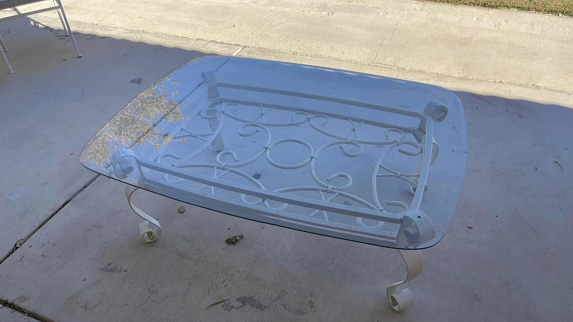 Photo 3 of WROUGHT IRON COFFEE TABLE 48”x 36”x17”