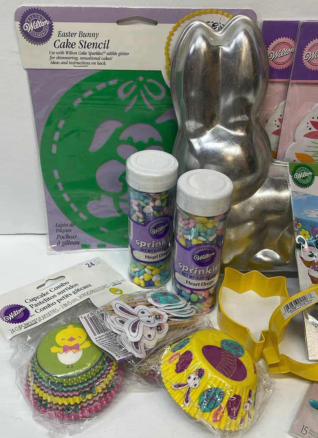 Photo 2 of NIB WILTON EASTER BAKING COLLECTION, BUNNY PAN , COOKIE CUTTERS , SPRINKLES AND MOREB