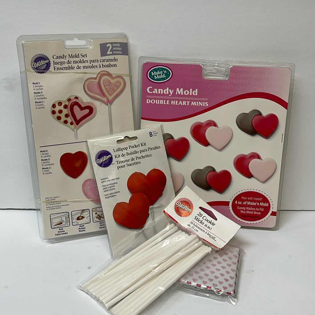 Photo 3 of NIB WILTON CANDY HEART MOLDS WITH ACCESSORIES AND MORE - RETAIL PRICE $46.00