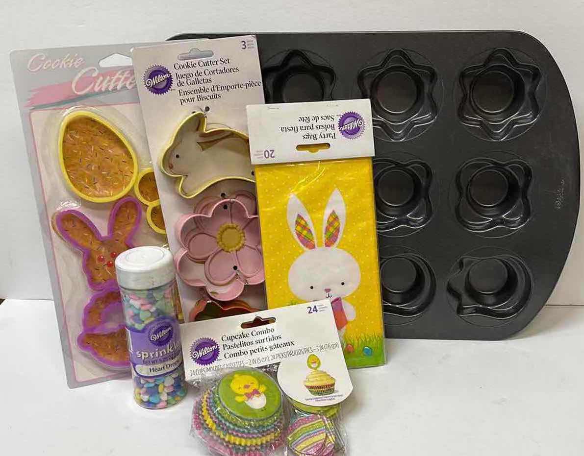 Photo 1 of NIB WILTON SPRING TIME MUFFIN PAN, COOKIE CUTTERS AND MORE- RETAIL PRICE $37.00