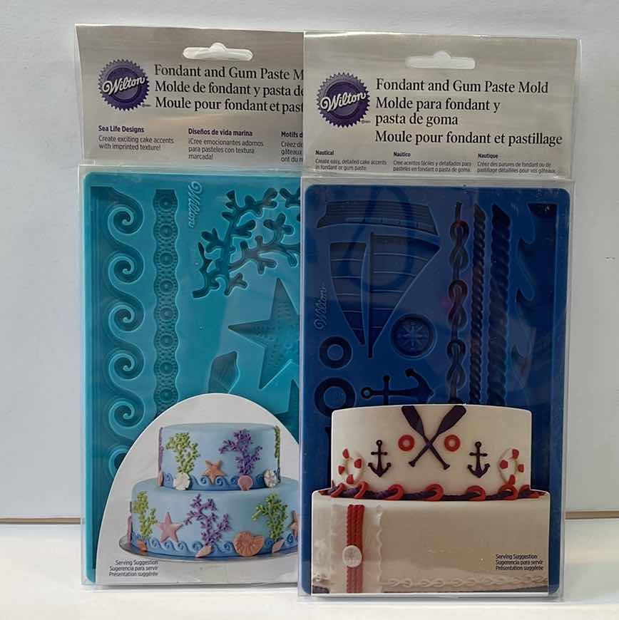 Photo 1 of NEW WILTON FONDANT AND GUM PASTE MOLD “NAUTICAL & SEA LIFE” - RETAIL PRICE $21.00