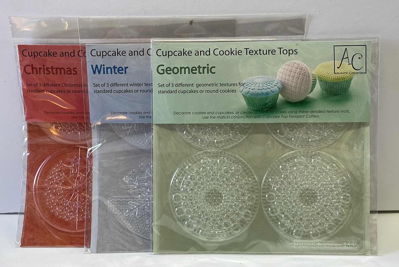 Photo 1 of NEW AUTUMN CARPENTER CUPCAKE & COOKIE TEXTURE TOPS “WINTER , CHRISTMAS & GEOMETRIC “ - TOTAL RETAIL PRICE $ 50 .00