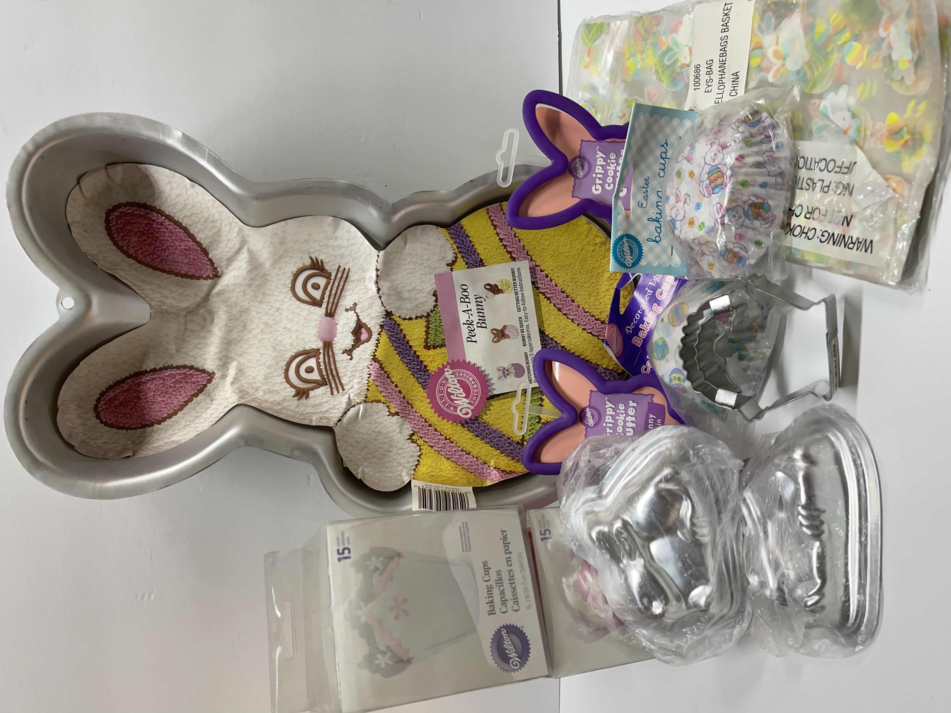 Photo 1 of NOS WILTON EASTER CAKE PAN , COOKIE CUTTERS, CUPCAKE LINERS & MUCH MORE - TOTAL RETAIL PRICE $52.00