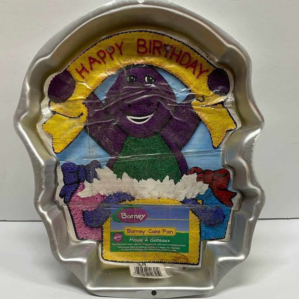 Photo 1 of NOS VINTAGE WILTON HAPPY BIRTHDAY BARNEY CAKE PAN - RETAIL PRICE $28.00