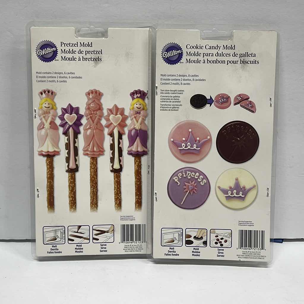 Photo 3 of NEW WILTON PRINCESS LOLLIPOP / COOKIE / CANDY PICKS AND PRETZEL MOLDS - TOTAL RETAIL PRICE $ 42.00