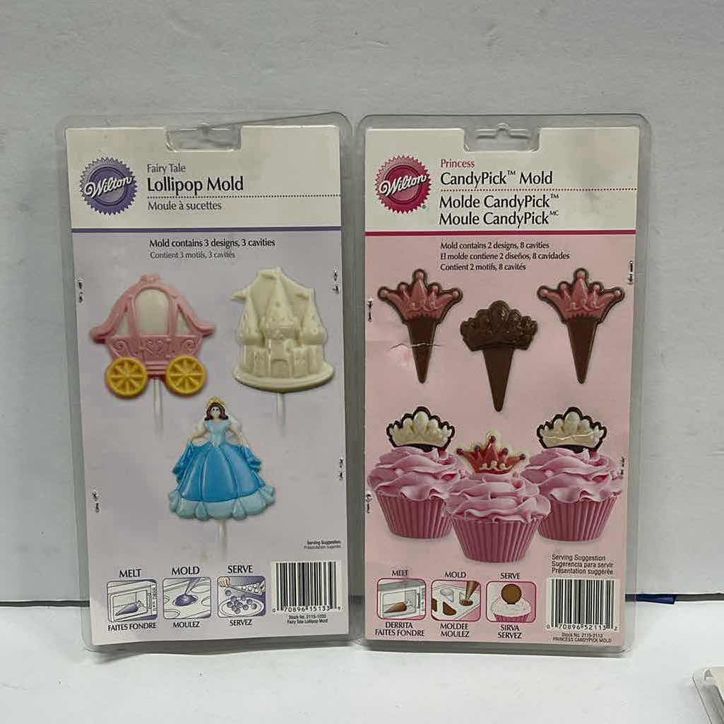 Photo 2 of NEW WILTON PRINCESS LOLLIPOP / COOKIE / CANDY PICKS AND PRETZEL MOLDS - TOTAL RETAIL PRICE $ 42.00