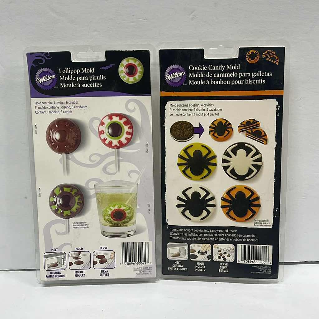 Photo 2 of NEW WILTON HALLOWEEN LOLLIPOP / COOKIE & CANDY PICKS MOLDS - TOTAL RETAIL PRICE $42.00