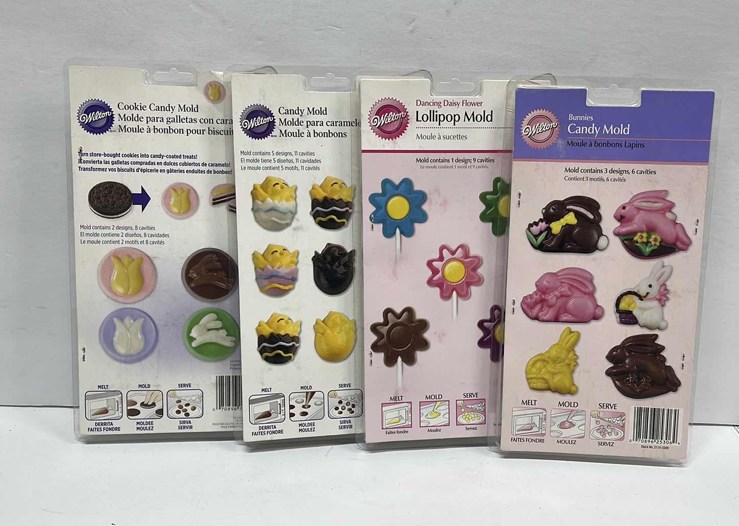 Photo 1 of NEW WILTON EASTER/ SPRING LOLLIPOP / COOKIE / CANDY MOLDS - TOTAL RETAIL PRICE $ 42.00