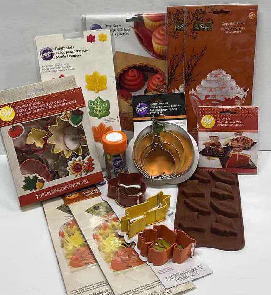 Photo 1 of NEW FALL BAKING COLLECTION, MOLDS, COOKIE CUTTERS, TREAT BAGS AND MUCH MORE- TOTAL RETAIL PRICE $50.99