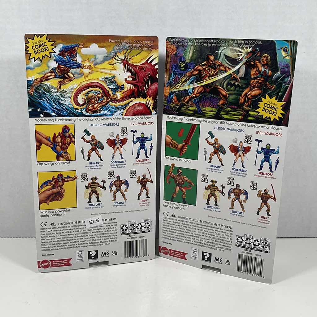 Photo 2 of NIB MASTERS OF THE UNIVERSE JITSU & STRATOS RETRO PLAY ACTION FIGURES & ACCESSORIES 2-PACK 