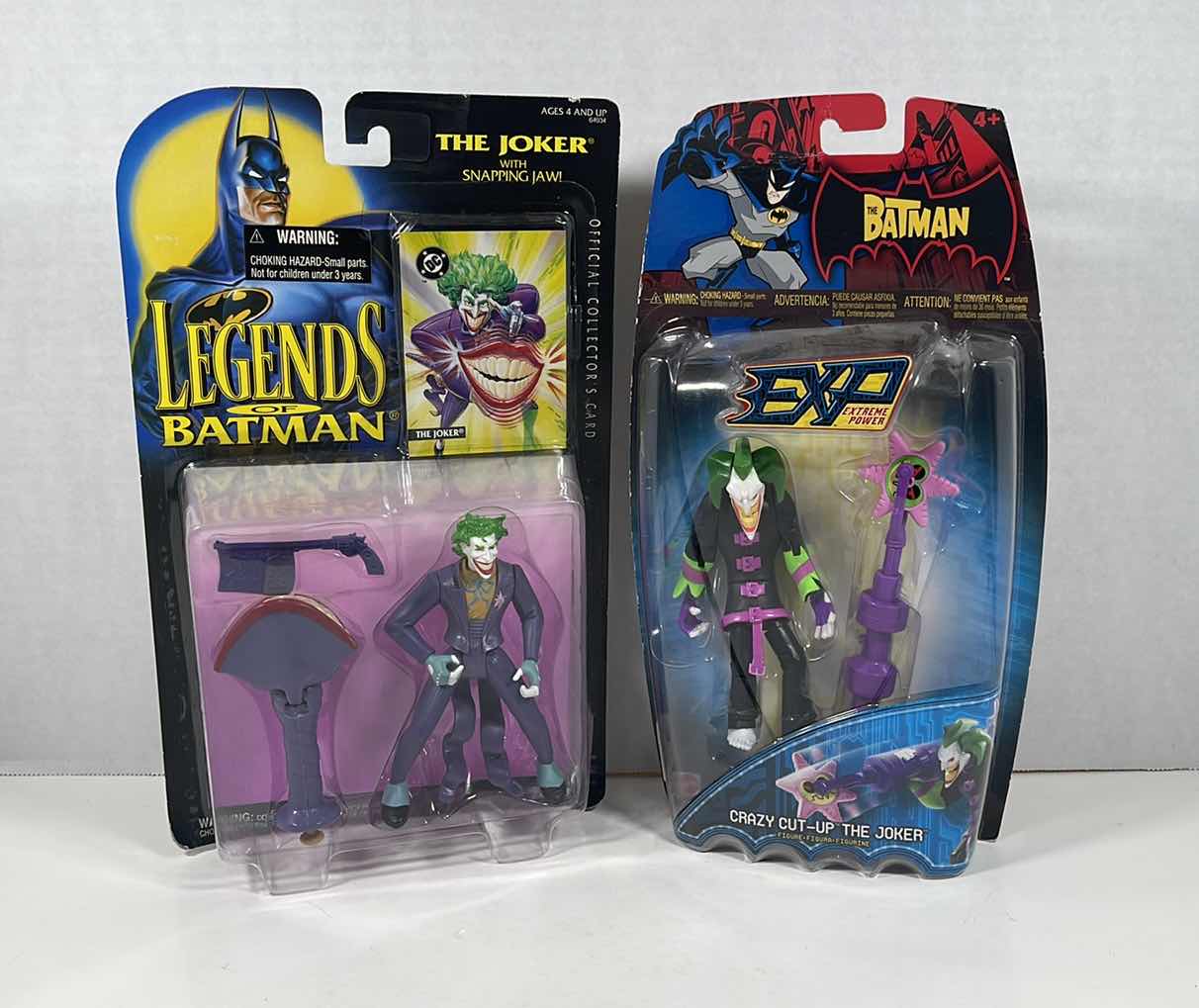 Photo 1 of NIB MATTEL DC THE BATMAN EXP & KENNER LEGENDS OF BATMAN THE JOKER WITH SNAPPING JAW! ACTION FIGURES & ACCESSORIES 2-PACK 