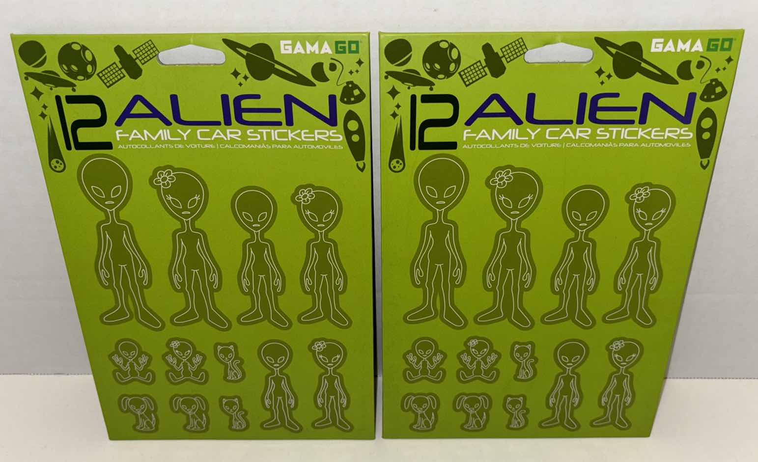 Photo 1 of NEW GAMA GO 12 ALIEN FAMILY CAR STICKERS PACK (2)