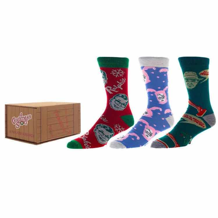 Photo 1 of NEW BIOWORLD A CHRISTMAS STORY 3-PACK MENS 8-12 CREW SOCK SET