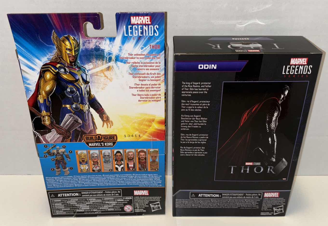 Photo 5 of NEW HASBRO LEGENDS SERIES MARVEL THOR 2-PACK ACTION FIGURES & ACCESSORIES, LOVE & THUNDER “THOR” & THE INFINITY SAGA “ODIN”
