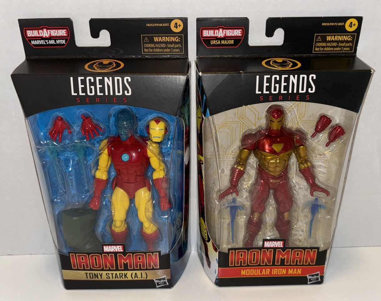 Photo 1 of NEW HASBRO LEGENDS SERIES MARVEL IRON MAN 2-PACK ACTION FIGURE & ACCESSORIES, “TONY STARK (A.I.)” & “MODULAR IRON MAN”