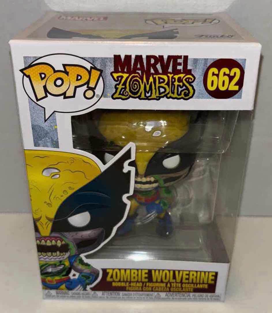 Photo 2 of NEW FUNKO POP! BOBBLE-HEAD VINYL FIGURE, 2-PACK MARVEL ZOMBIES #662 ZOMBIE WOLVERINE & POCKET POP! KEYCHAIN “ZOMBIE GAMBIT”