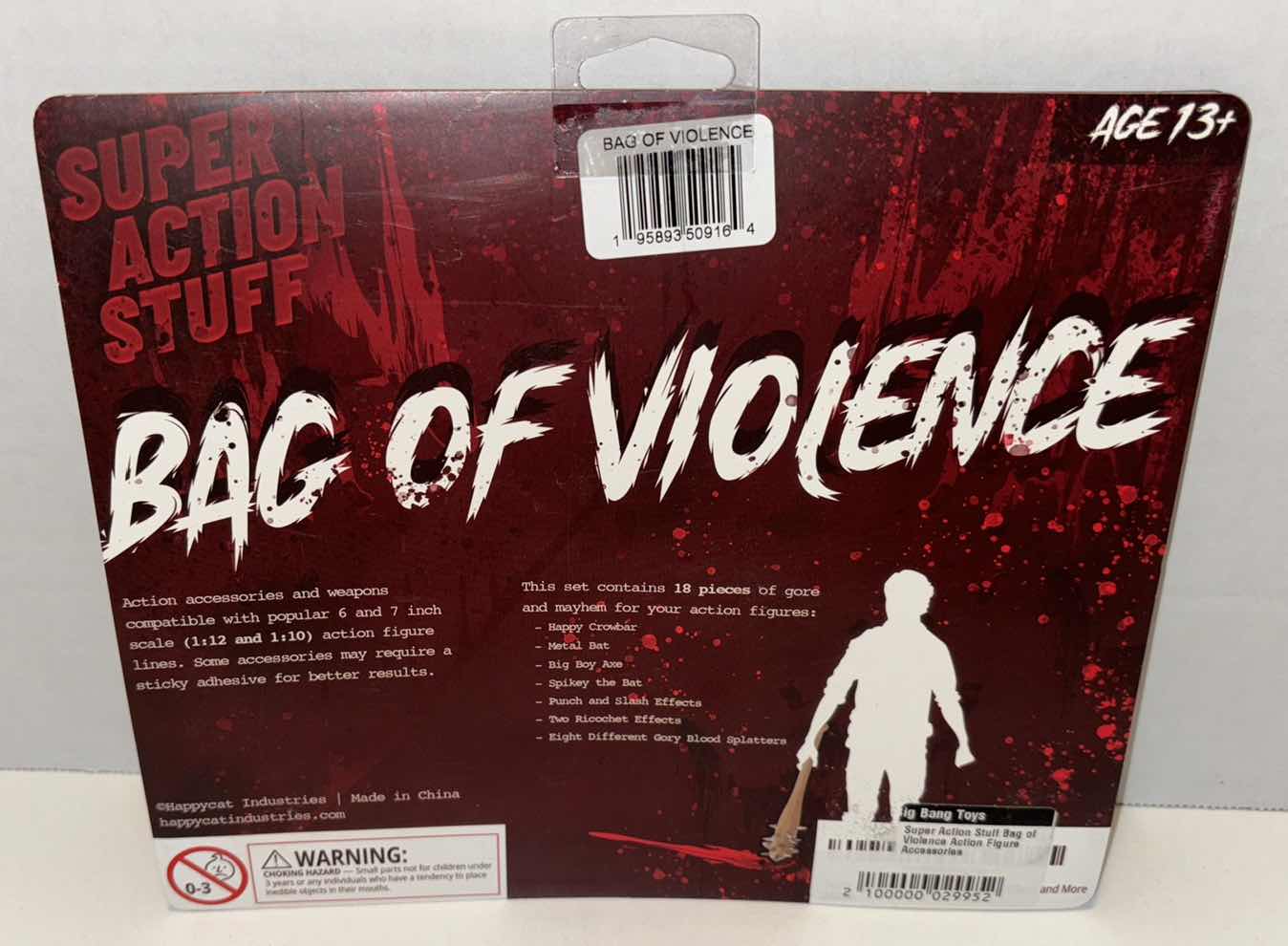 Photo 3 of NEW HAPPYCAT INDUSTRIES SUPER ACTION STUFF 18 PC “BAG OF VIOLENCE” ACTION FIGURE ACCESSORIES 3-PACK