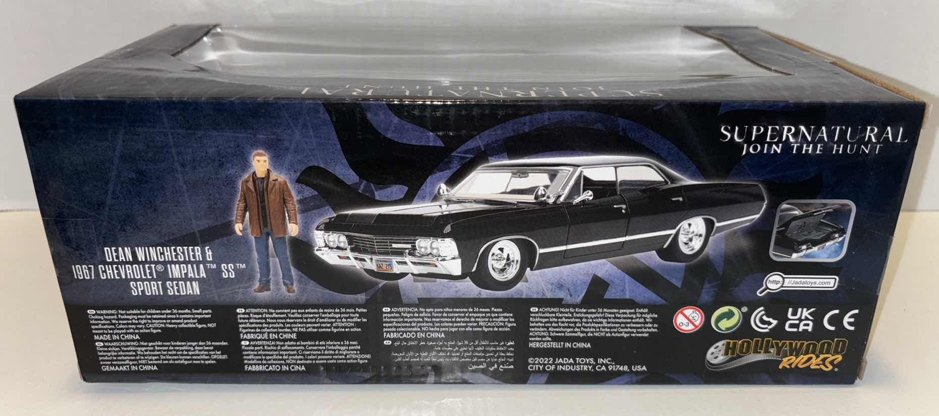 Photo 3 of NEW JADA TOYS HOLLYWOOD RIDES DIE-CAST VEHICLE & FIGURE, DEAN WINCHESTER & 1967 CHEVROLET IMPALA SS SPORT SEDAN