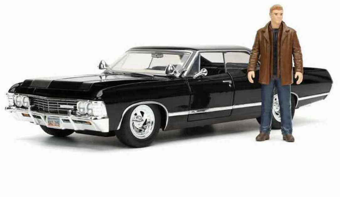 Photo 1 of NEW JADA TOYS HOLLYWOOD RIDES DIE-CAST VEHICLE & FIGURE, DEAN WINCHESTER & 1967 CHEVROLET IMPALA SS SPORT SEDAN