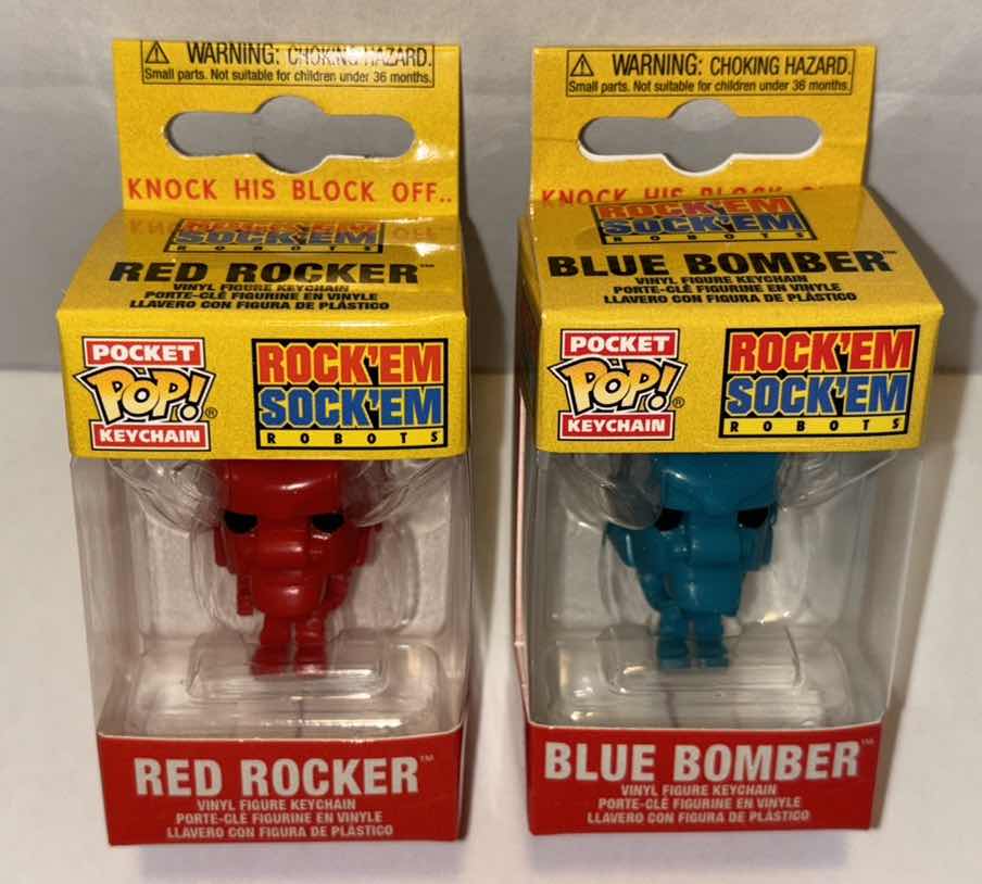 Photo 4 of NEW FUNKO POP! POCKET POP! VINYL FIGURE KEYCHAIN, ROCK EM’ SOCK EM’ ROBOTS 6 PCS “BLUE BOMBER” & 6 PCS “RED ROCKER” (12 KEYCHAINS TOTAL)