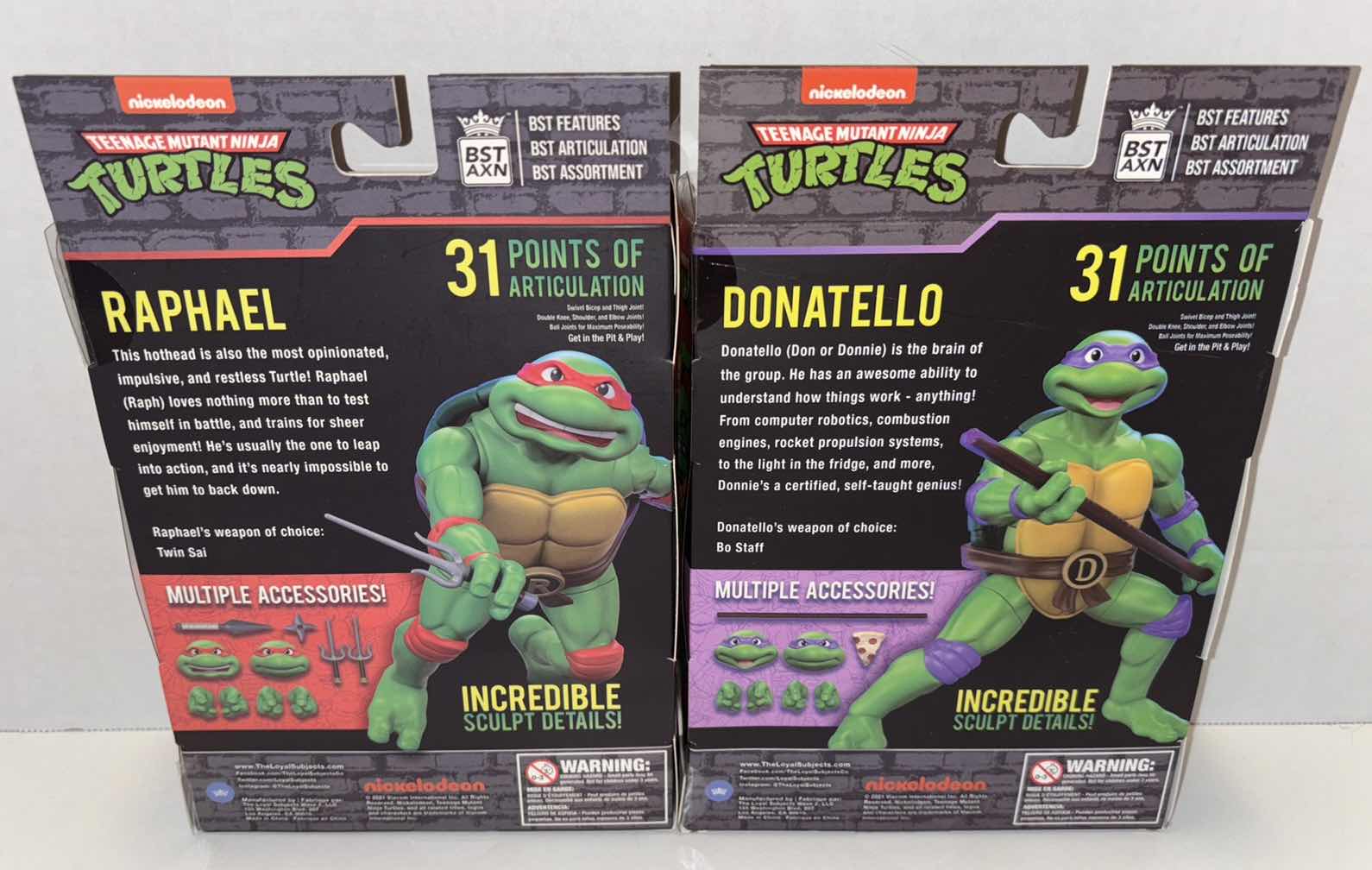 Photo 3 of NEW LOYAL SUBJECTS BST AXN TEENAGE MUTANT NINJA TURTLES ACTION FIGURE & ACCESSORIES 2-PACK, “RAPHAEL” & “DONATELLO”