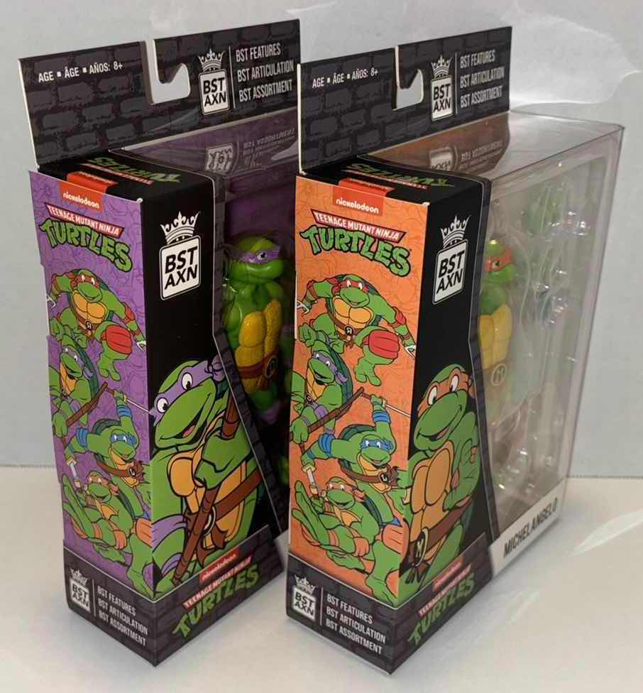 Photo 2 of NEW LOYAL SUBJECTS BST AXN TEENAGE MUTANT NINJA TURTLES ACTION FIGURE & ACCESSORIES 2-PACK, “DONATELLO” & “MICHELANGELO”