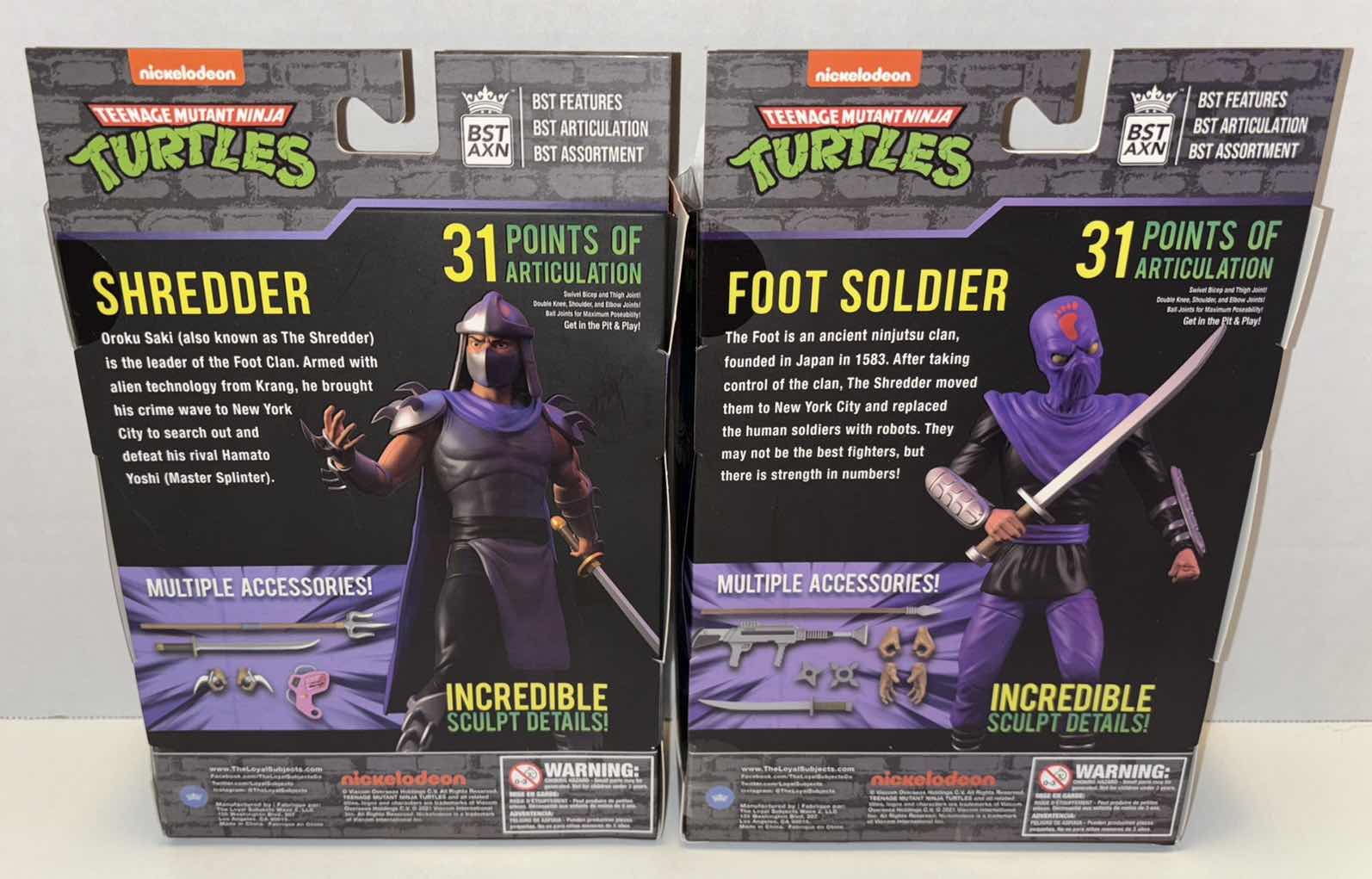 Photo 3 of NEW LOYAL SUBJECTS BST AXN TEENAGE MUTANT NINJA TURTLES ACTION FIGURE & ACCESSORIES 2-PACK, “SHREDDER” & “FOOT SOLDIER”
