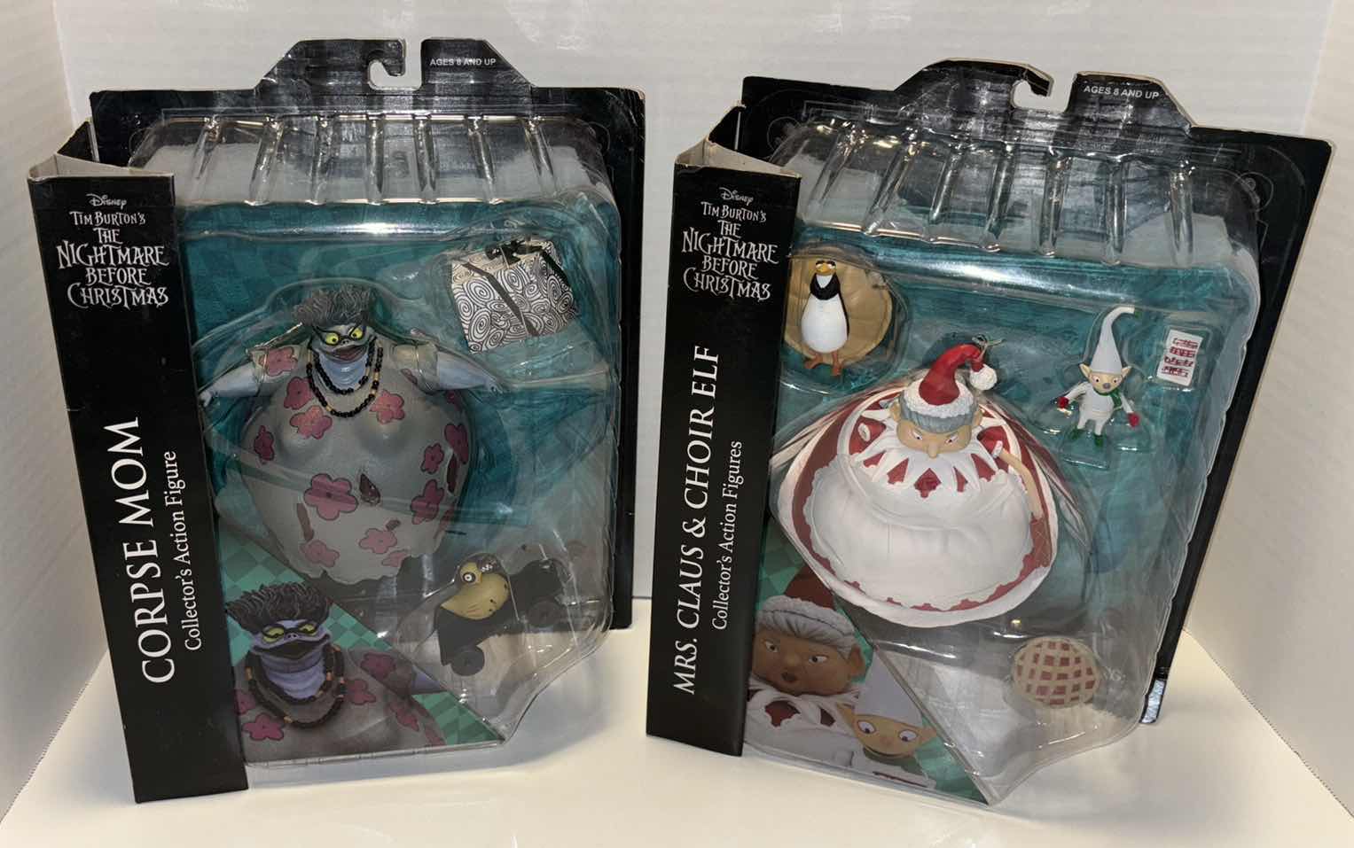 Photo 1 of NEW DIAMOND SELECT TOYS NIGHTMARE BEFORE CHRISTMAS SERIES 10 COLLECTOR’S ACTION FIGURE & ACCESSORIES, “CORPSE MOM” & “MRS CLAUS & CHOIR ELF”