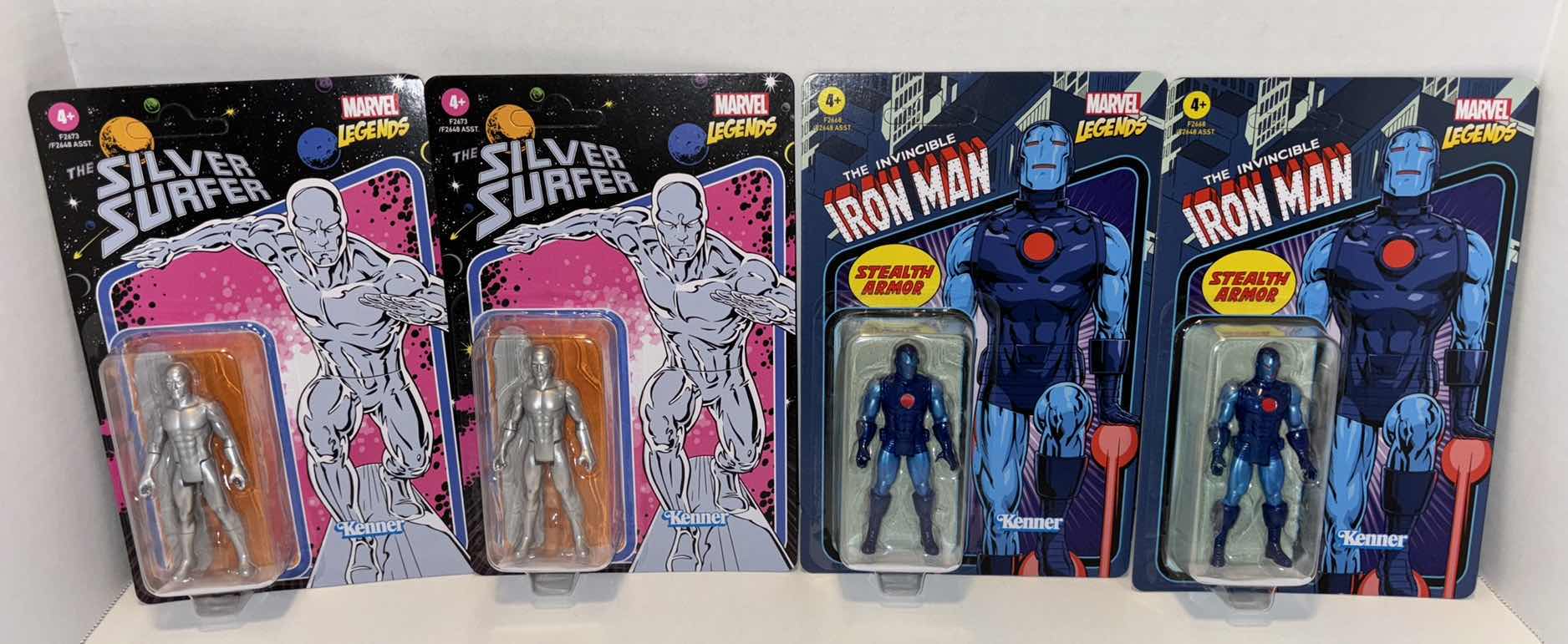 Photo 1 of NEW HASBRO KENNER MARVEL LEGENDS RETRO COLLECTION 3.75” ACTION FIGURES 4-PACK, THE INVINCIBLE IRON MAN “STEALTH ARMOR” & “THE SILVER SURFER”