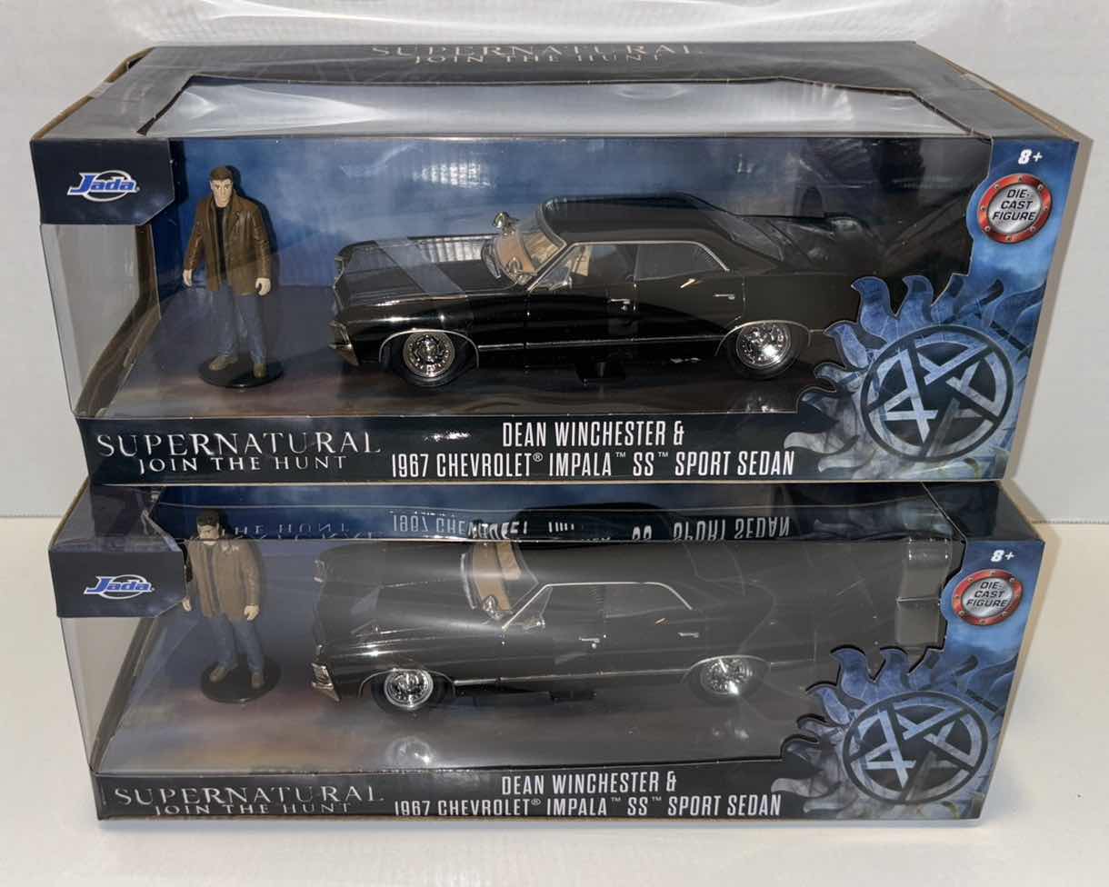 Photo 1 of NEW JADA TOYS HOLLYWOOD RIDES SUPERNATURAL JOIN THE HUNT DIE-CAST VEHICLE & FIGURE 2-PACK, “DEAN WINCHESTER & 1967 CHEVROLET IMPALA SS SPORT SEDAN”