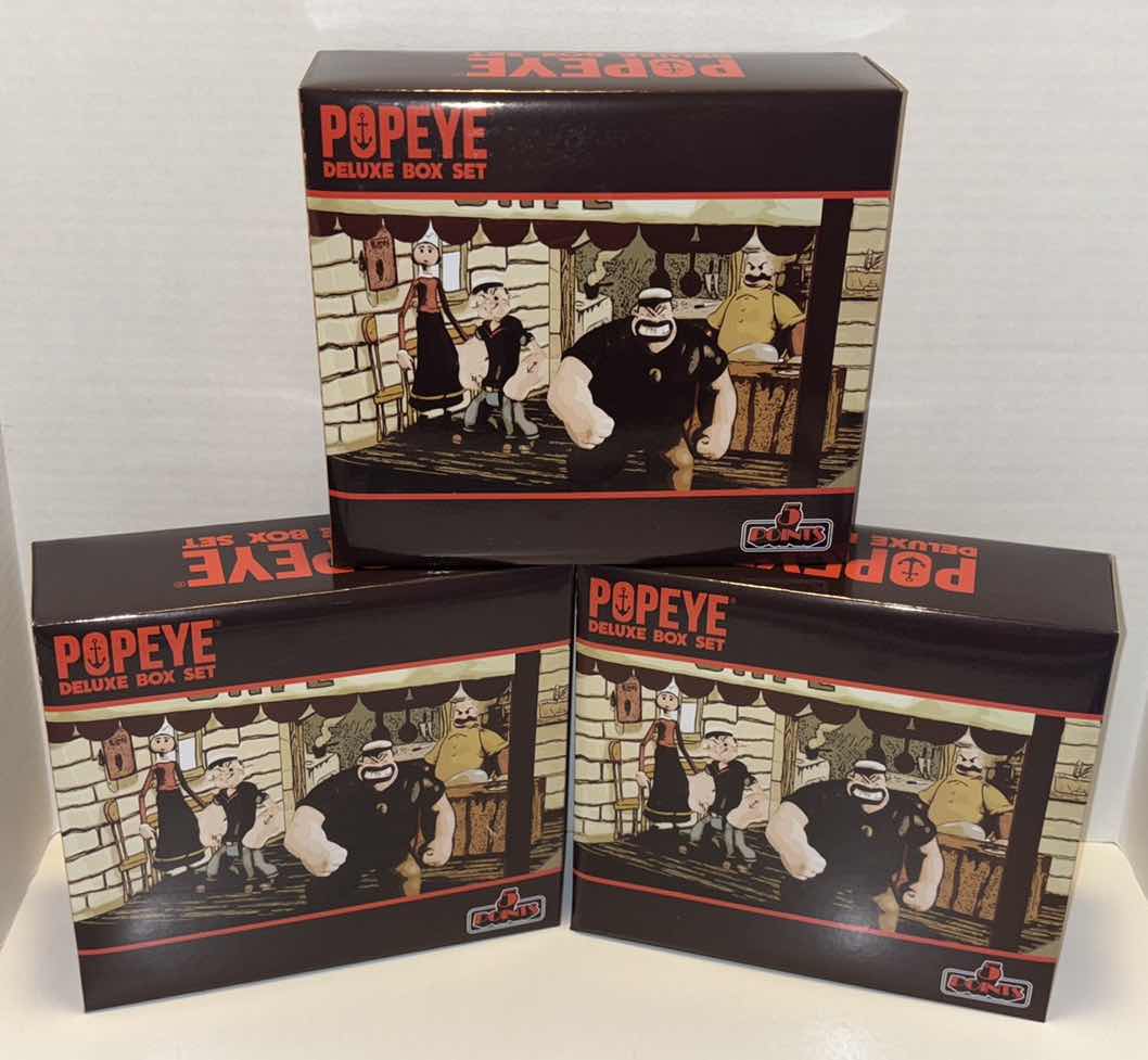 Photo 1 of NEW MEZCO TOYZ 5 POINTS POPEYE DELUXE ACTION FIGURES & ACCESSORIES BOX SET (3-PACK)