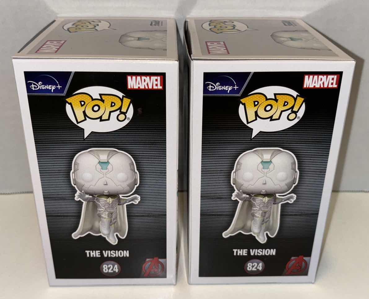 Photo 1 of NEW FUNKO POP! MARVEL STUDIOS BOBBLE-HEAD VINYL FIGURE (2-PACK), WANDA VISION #824 THE VISION