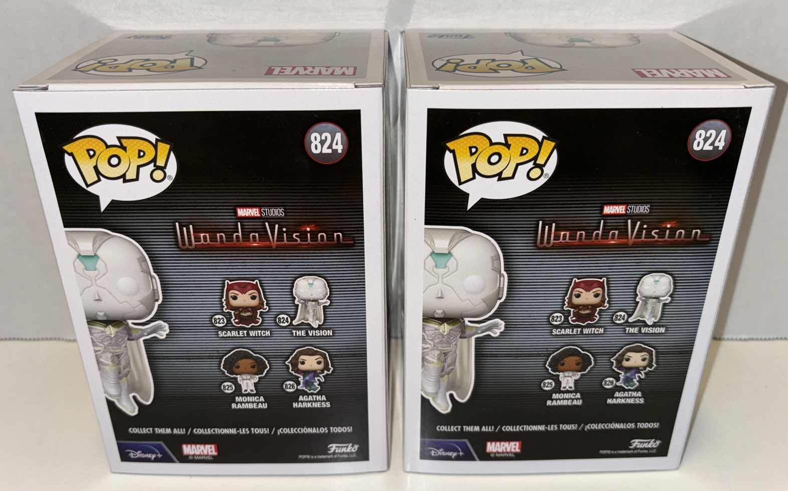 Photo 4 of NEW FUNKO POP! MARVEL STUDIOS BOBBLE-HEAD VINYL FIGURE (2-PACK), WANDA VISION #824 THE VISION