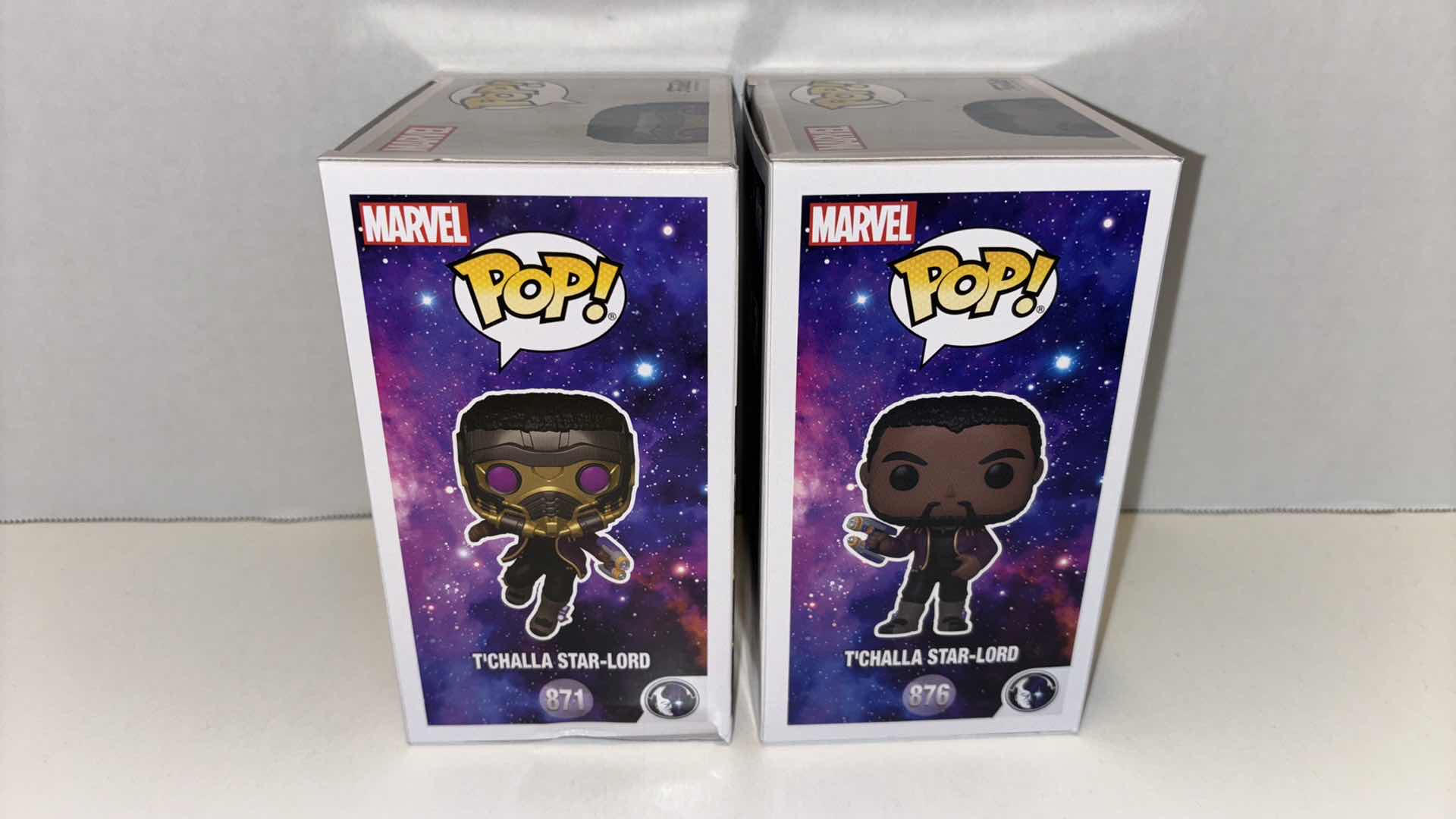 Photo 1 of NEW FUNKO POP! MARVEL STUDIOS BOBBLE-HEAD VINYL FIGURE (2-PACK), WHAT IF…? #871 T’CHALLA STAR-LORD & #876 T’CHALLA STAR-LORD