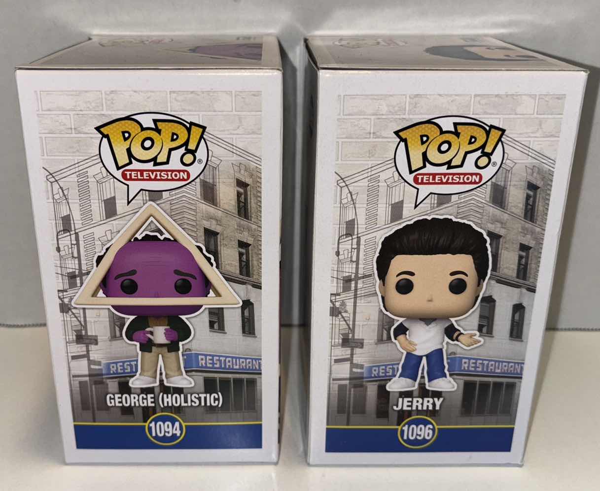 Photo 1 of NEW FUNKO POP! TELEVISION VINYL FIGURE 2-PACK, TARGET EXCLUSIVES SEINFELD #1094 GEORGE (HOLISTIC) & #1096 JERRY
