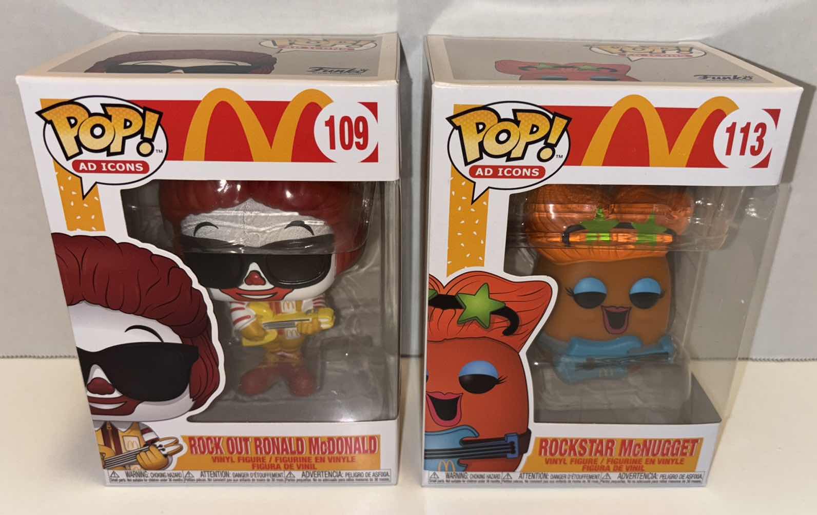 Photo 4 of NEW FUNKO POP! AD ICONS VINYL FIGURE 2-PACK, MCDONALD’S #109 ROCK OUT RONALD MCDONALD & #113 ROCKSTAR MCNUGGET