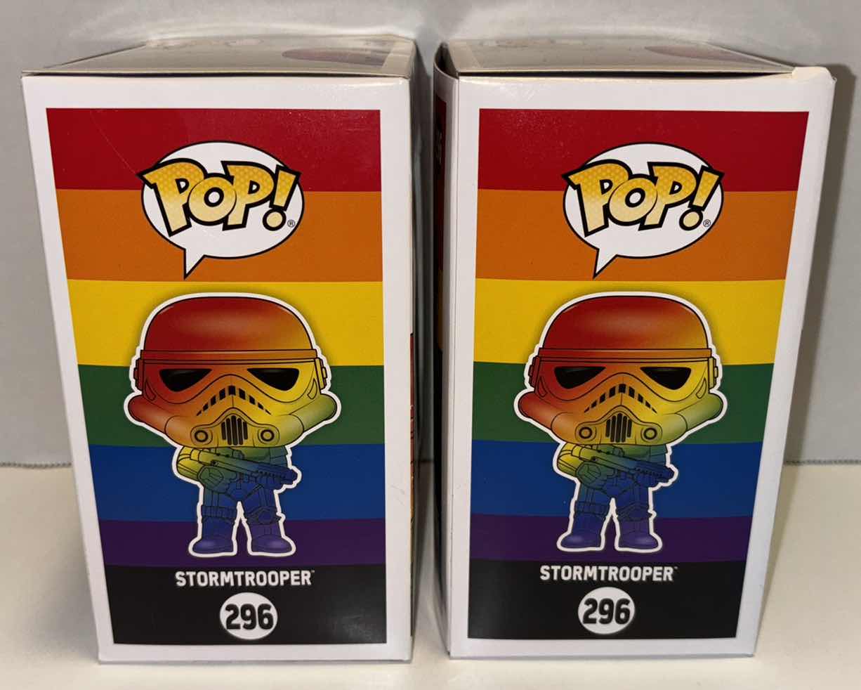 Photo 1 of NEW FUNKO POP! STAR WARS PRIDE BOBBLE-HEAD VINYL FIGURE 2-PACK, #296 STORMTROOPER