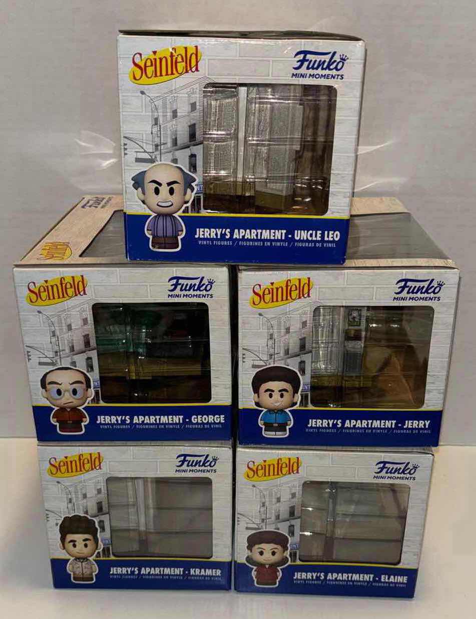 Photo 1 of NEW FUNKO MINI MOMENTS CHASE LIMITED EDITION VINYL FIGURES, SEINFELD JERRY’S APARTMENT 5-PACK (ELAINE, GEORGE, JERRY, KRAMER & UNCLE LEO)