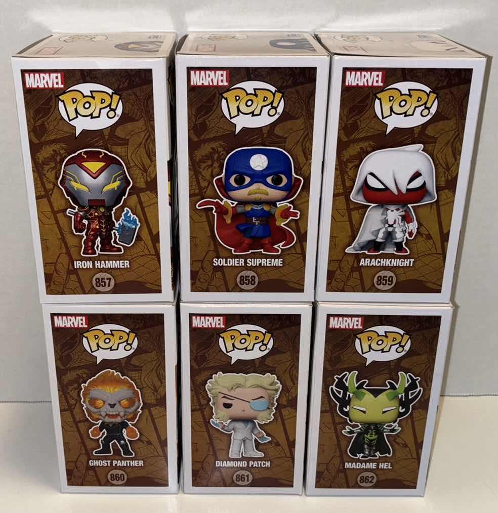 Photo 2 of NEW FUNKO POP! MARVEL INFINITY WARPS BOBBLE-HEAD VINYL 6-PACK, #’S 857, 858, 859, 860, 861, 862