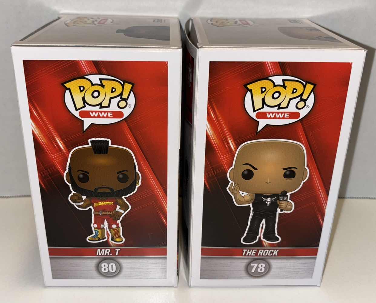 Photo 2 of NEW FUNKO POP! WWE VINYL FIGURE MIXED 6-PACK, #78 THE ROCK (3) & #80 MR.T (3)