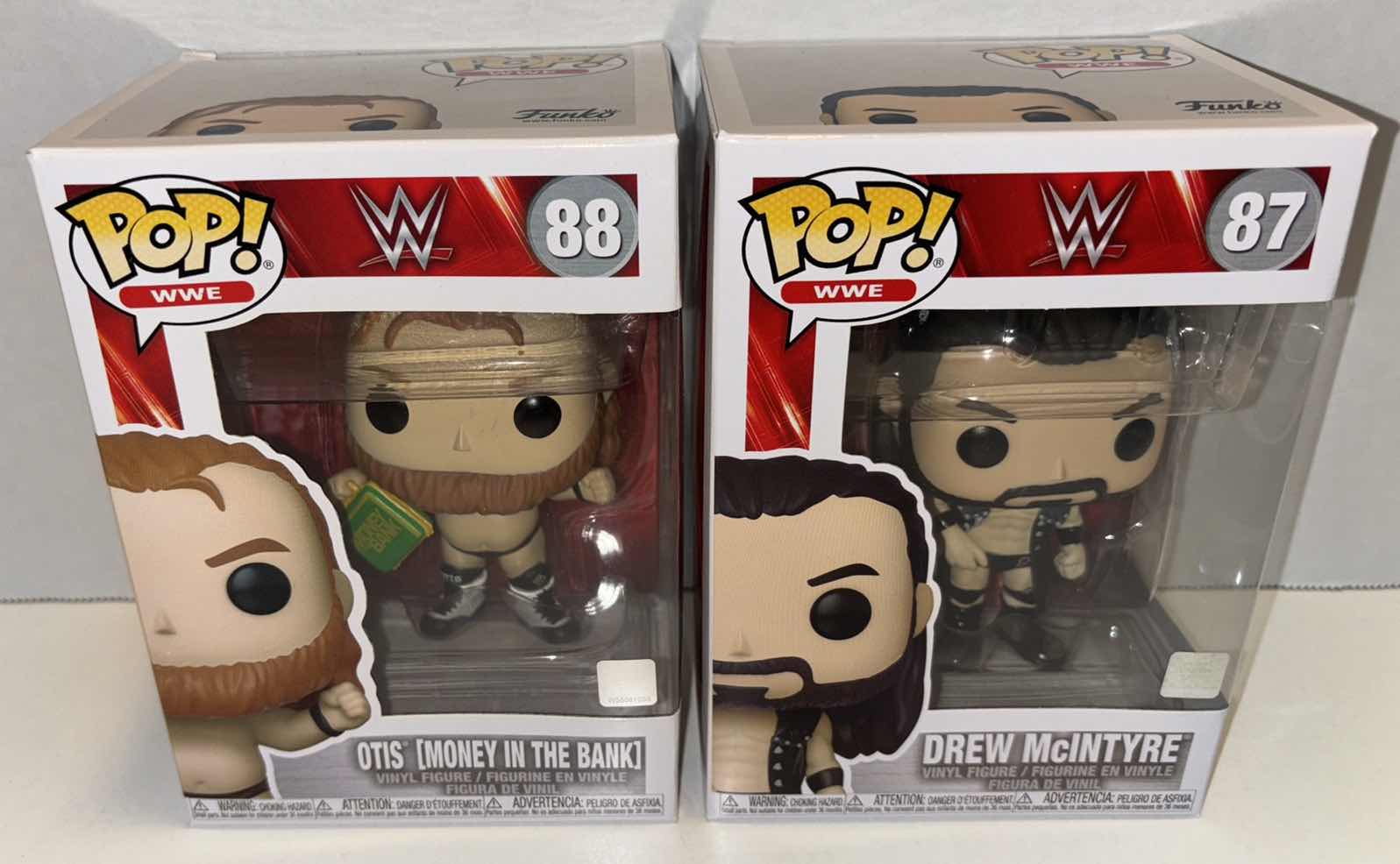 Photo 3 of NEW FUNKO POP! WWE VINYL FIGURE MIXED 6-PACK, #88 OTIS (MONEY IN THE BANK) (3) & #87 DREW MCINTYRE (3)