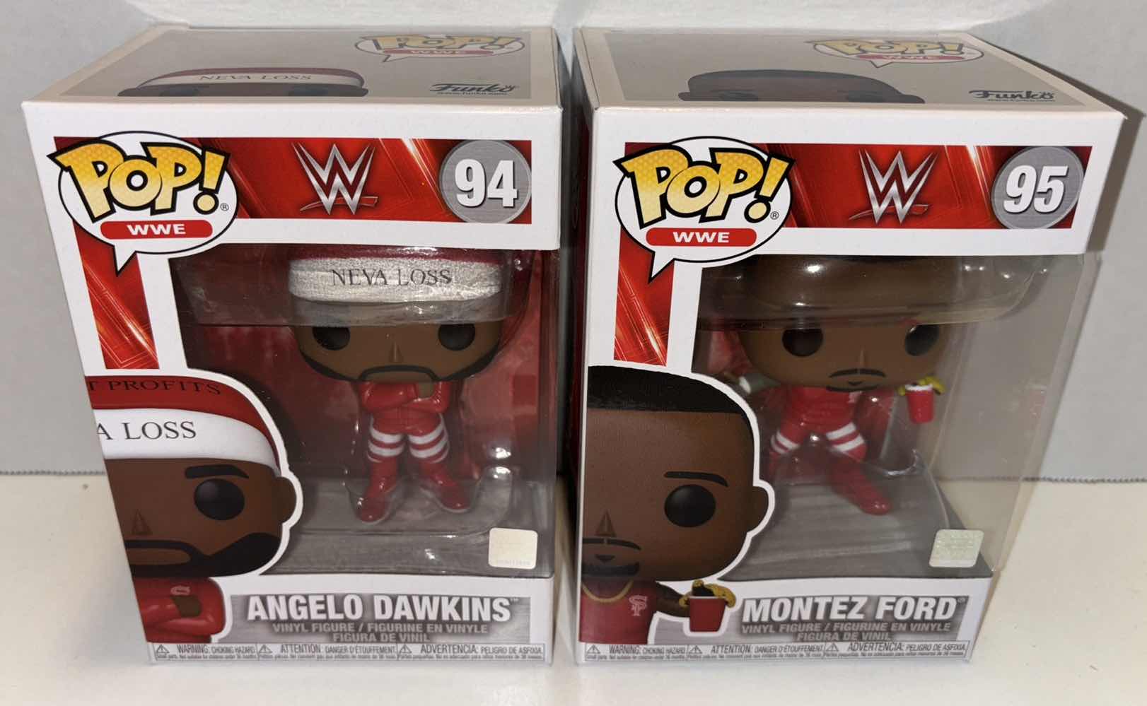 Photo 3 of NEW FUNKO POP! WWE STREET PROFITS VINYL FIGURE MIXED 6-PACK, #94 ANGELO DAWKINS (3) & #95 MONTEZ FORD (3)