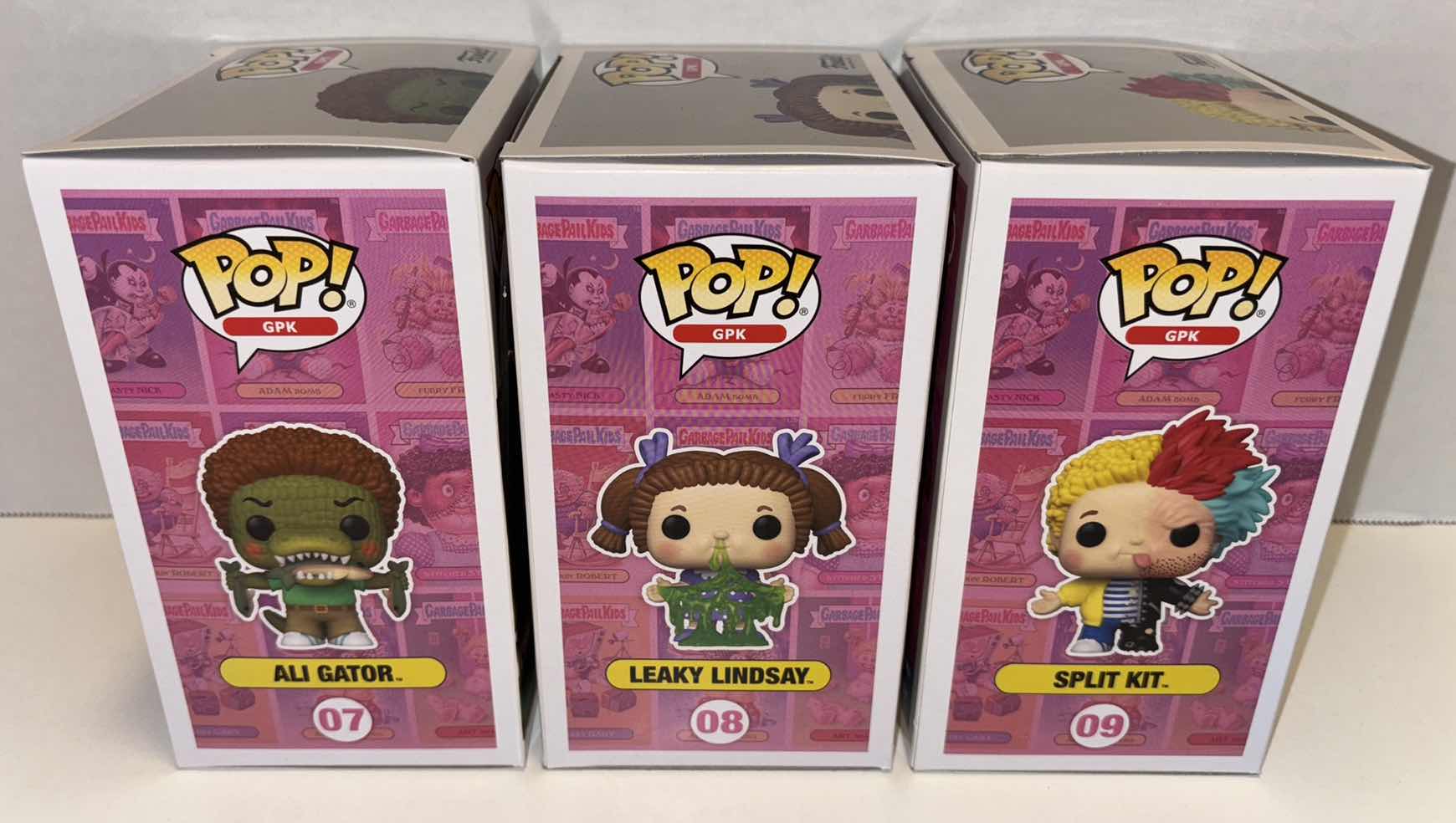 Photo 2 of NEW FUNKO POP! GARBAGE PAIL KIDS VINYL FIGURE MICED 6-PACK, #07 ALI GATOR (2), #08 LEAKY LINDSAY (2) & #09 SPLIT KIT (2)