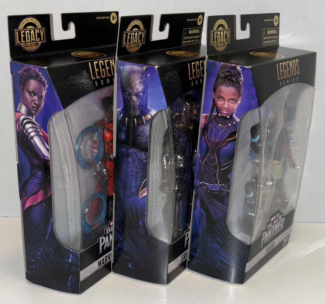 Photo 2 of NEW HASBRO MARVEL STUDIOS LEGENDS SERIES BLACK PANTHER 3-PACK ACTION FIGURES & ACCESSORIES, “MARVEL’S NAKIA”, “ERIK KILLMONGER” & “SHURI”