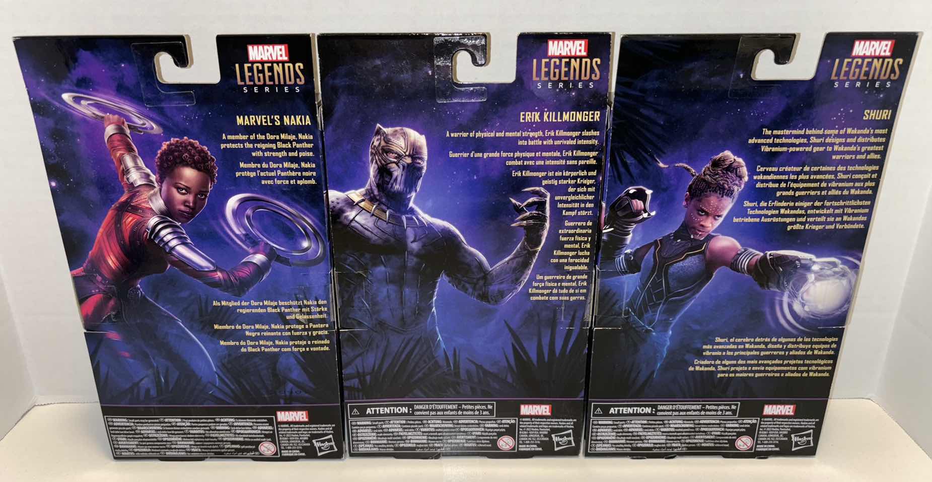 Photo 3 of NEW HASBRO MARVEL STUDIOS LEGENDS SERIES BLACK PANTHER 3-PACK ACTION FIGURES & ACCESSORIES, “MARVEL’S NAKIA”, “ERIK KILLMONGER” & “SHURI”