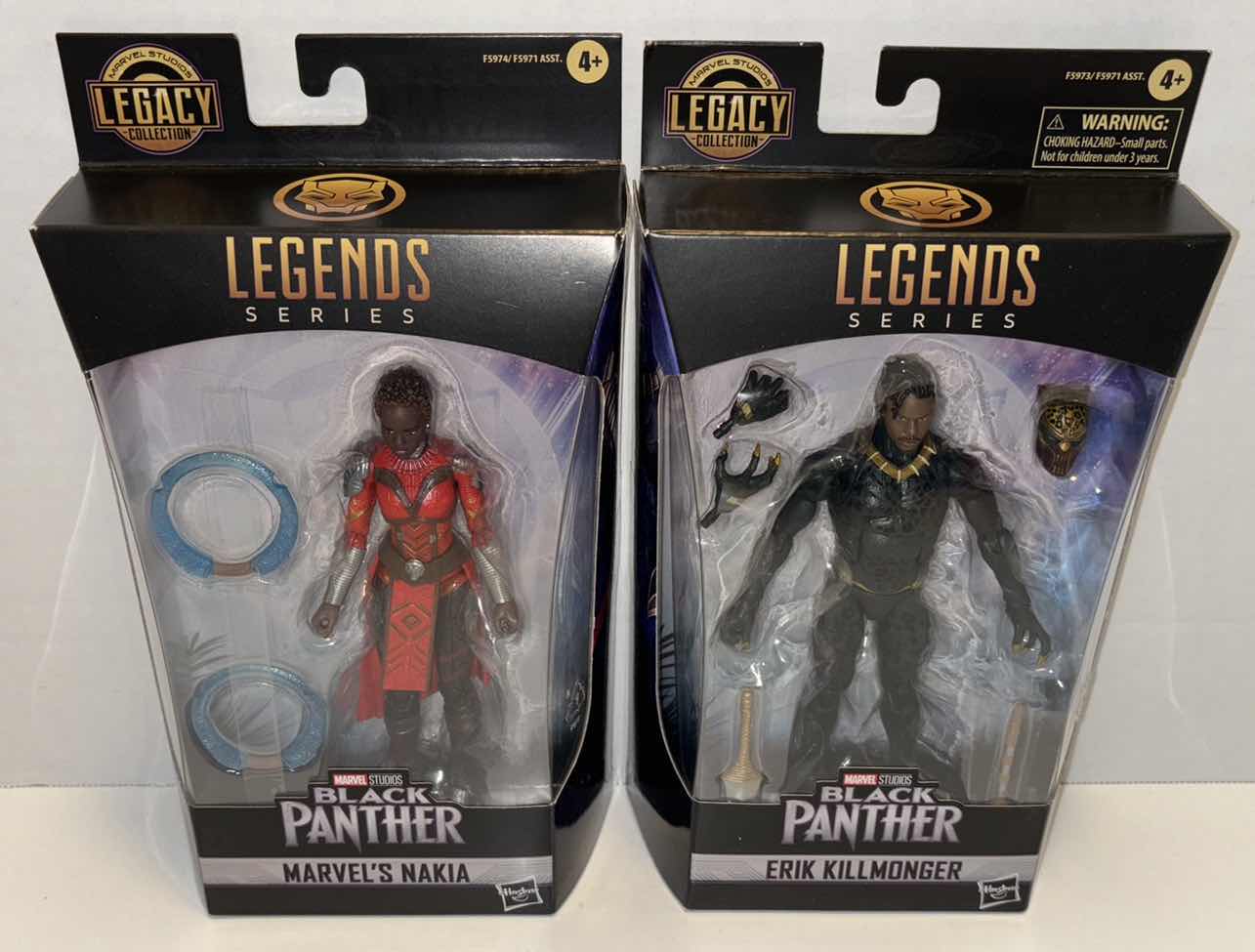 Photo 1 of NEW HASBRO MARVEL STUDIOS LEGENDS SERIES BLACK PANTHER 2-PACK ACTION FIGURES & ACCESSORIES, “MARVEL’S NAKIA” & “ERIK KILLMONGER”