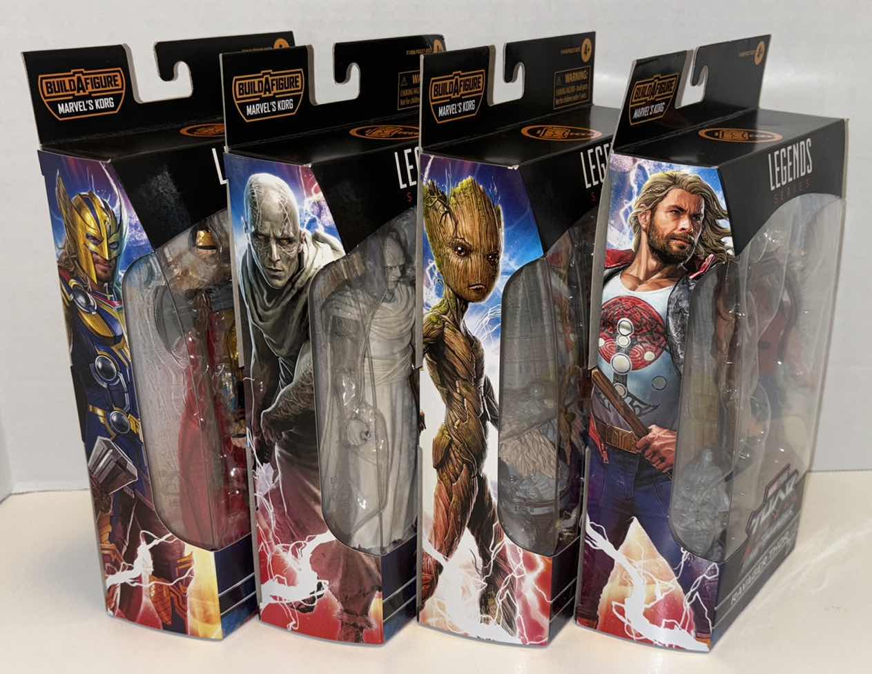 Photo 2 of NEW HASBRO MARVEL STUDIOS THOR LOVE & THUNDER 4-PACK ACTION FIGURE & ACCESSORIES, “THOR”, “GORR”, “GROOT” & “RAVAGER THOR”